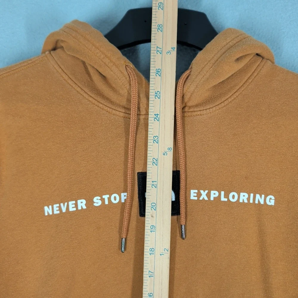 The North Face Hoodie Mens M Orange Never Stop Exploring‎ Pullover Sweatshirt